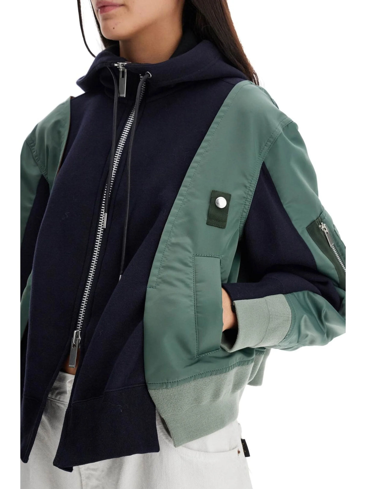 Hybrid Sweatshirt With Zip And Hood