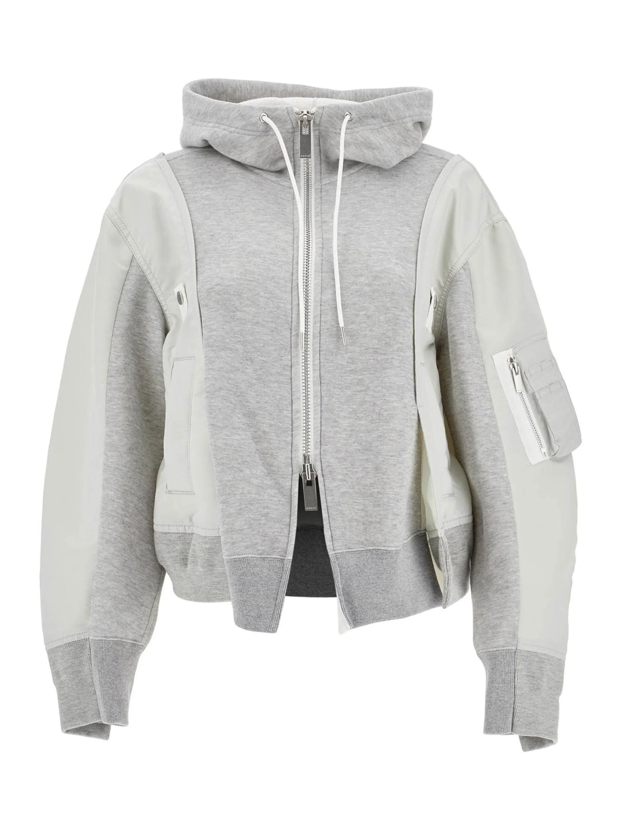 Hybrid Sweatshirt With Zip And Hood