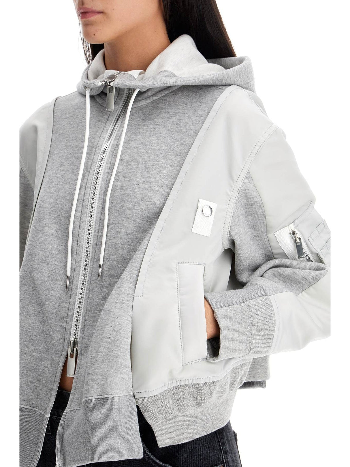 Hybrid Sweatshirt With Zip And Hood