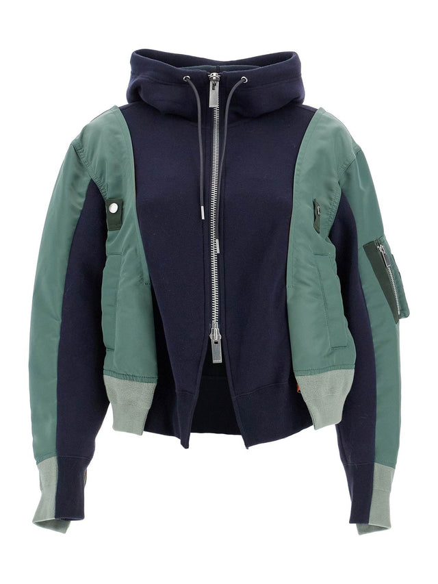 Hybrid Sweatshirt With Zip And Hood