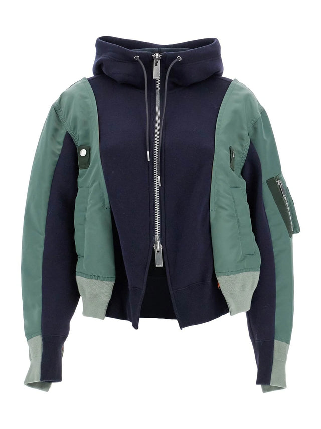 Hybrid Sweatshirt With Zip And Hood