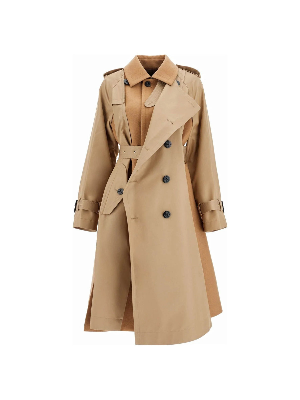 Hybrid Gabardine Wool Coat-SACAI-JOHN JULIA