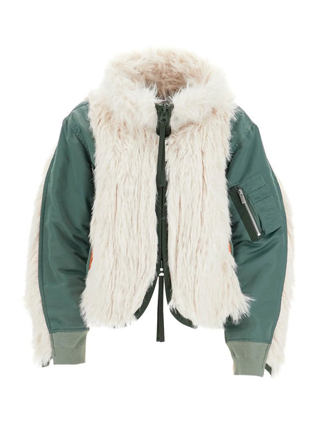 Sacai Faux Fur Insert Jacket-SACAI-JOHN JULIA