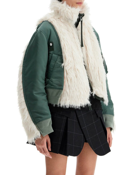 Sacai Faux Fur Insert Jacket-SACAI-JOHN JULIA