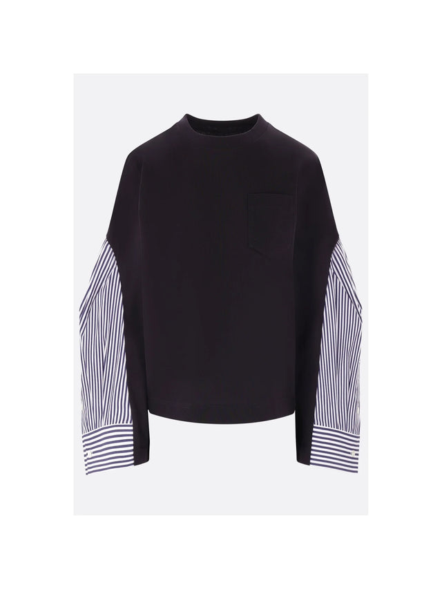 Jersey Poplin T-shirt-SACAI-JOHN JULIA