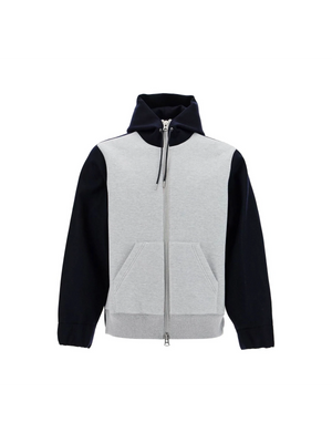 Mixed Media Zip Hoodie-SACAI-JOHN JULIA