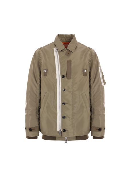 Nylon Twill Bomber Jacket-SACAI-JOHN JULIA