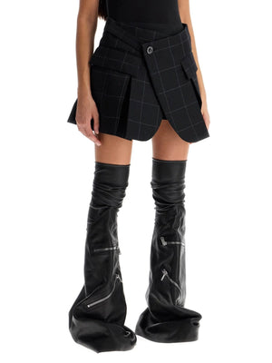 Plaid Wool Skort With Check