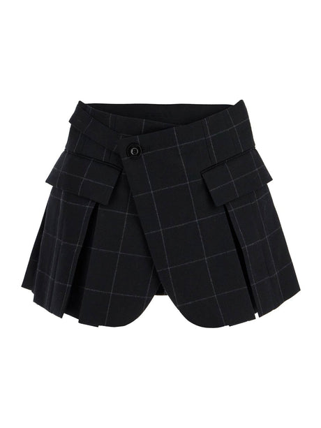 Plaid Wool Skort With Check