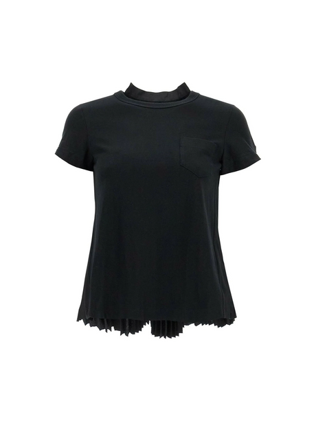 Pleated Back Cotton T-Shirt.