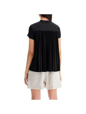 Pleated Back Cotton T-Shirt.