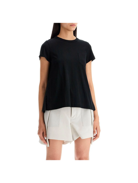 Pleated Back Cotton T-Shirt.