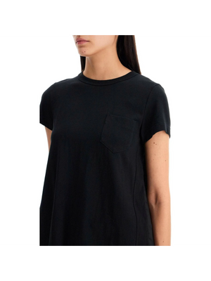 Pleated Back Cotton T-Shirt.