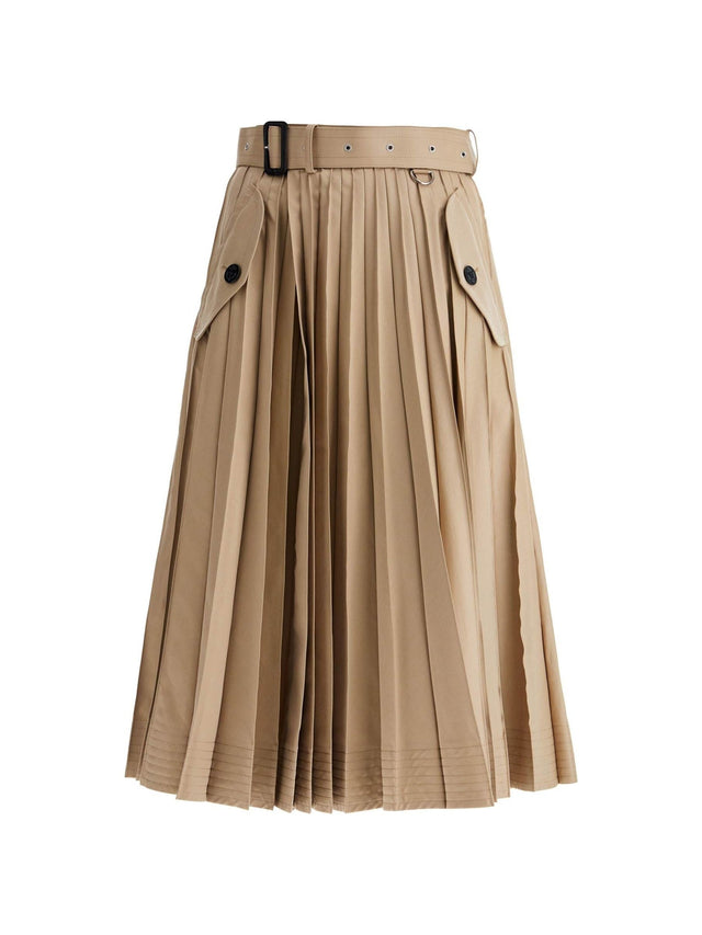 Pleated Midi Skirt In Gab