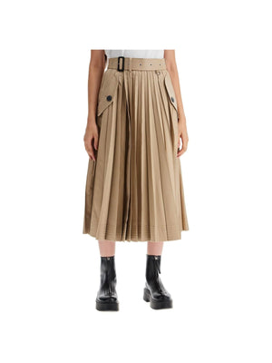 Pleated Midi Skirt In Gab