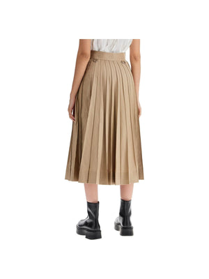 Pleated Midi Skirt In Gab