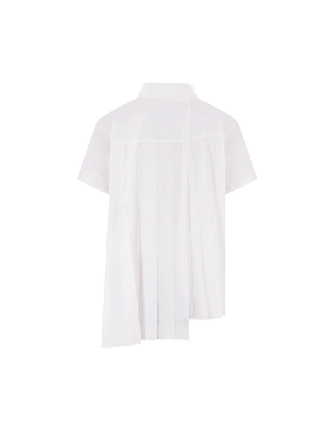 Pleated Poplin Short-sleeved Shirt-SACAI-JOHN JULIA