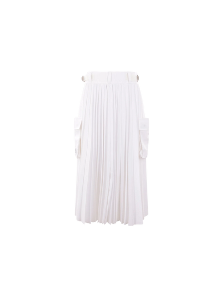 Pleated Poplin Skirt-SACAI-JOHN JULIA