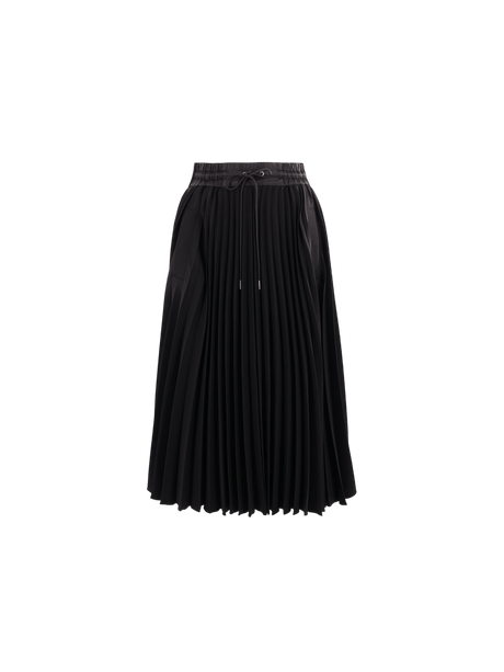 Pleated Technical Jersey Skirt-SACAI-JOHN JULIA