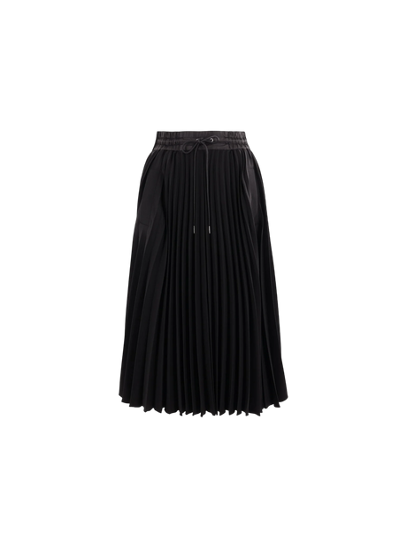 Pleated Technical Jersey Skirt-SACAI-JOHN JULIA