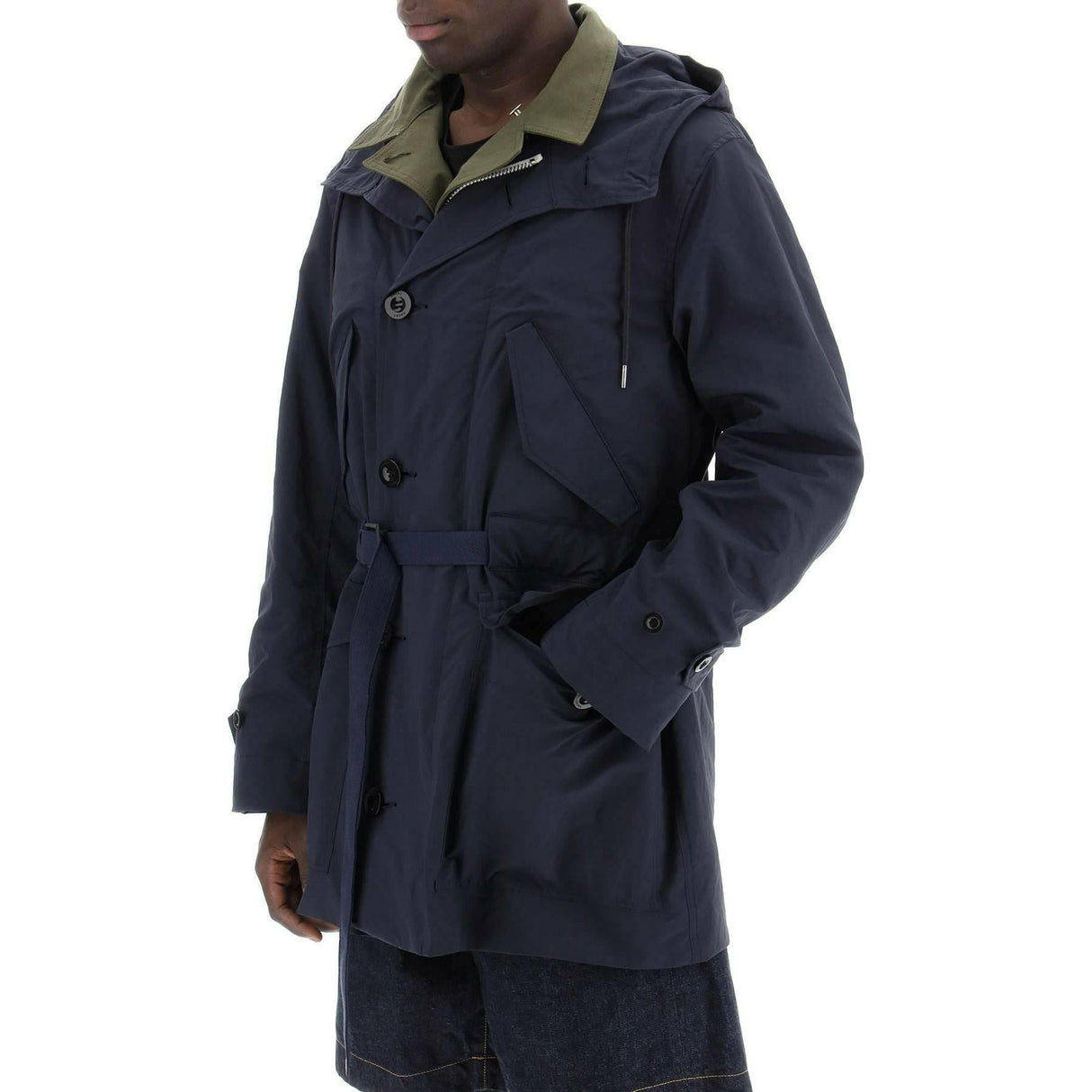 Reversible Cotton Blend Overcoat SACAI JOHN JULIA.