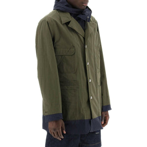 Reversible Cotton Blend Overcoat SACAI JOHN JULIA.