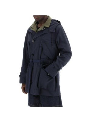 Reversible Cotton Blend Overcoat SACAI JOHN JULIA.