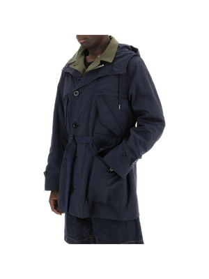 Reversible Cotton Blend Overcoat SACAI JOHN JULIA.