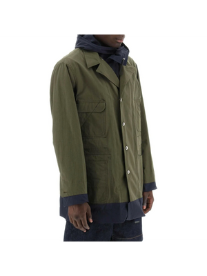 Reversible Cotton Blend Overcoat SACAI JOHN JULIA.