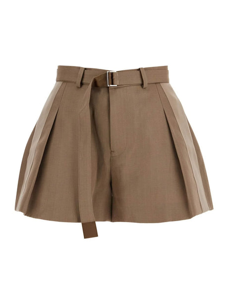 Sacai Pleated Belted Shorts-SACAI-JOHN JULIA