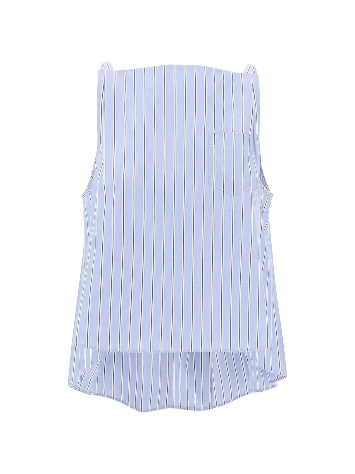 Blue Striped Sleeveless Cotton Top SACAI JOHN JULIA.