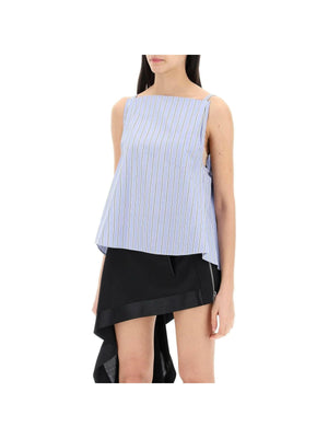 Blue Striped Sleeveless Cotton Top SACAI JOHN JULIA.