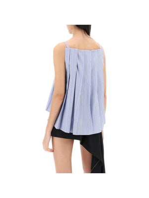 Blue Striped Sleeveless Cotton Top SACAI JOHN JULIA.