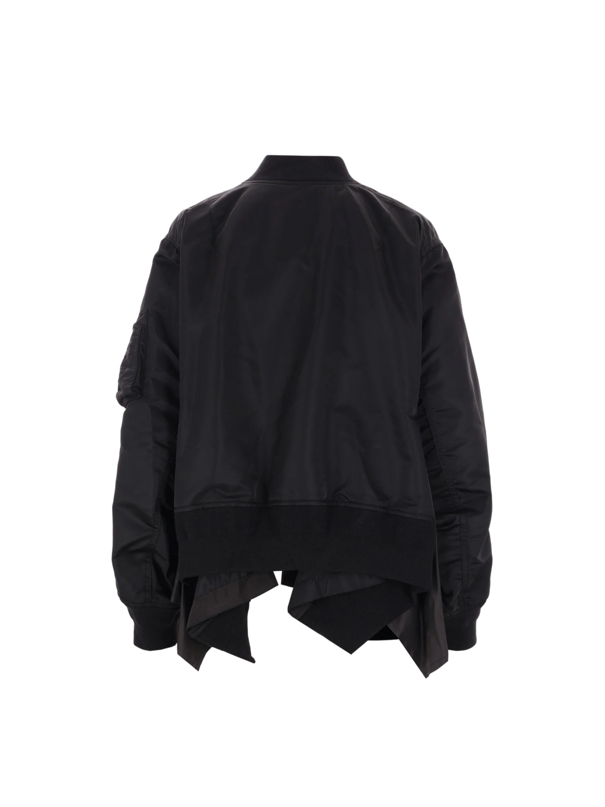 Twill Asymmetric Bomber Jacket-SACAI-JOHN JULIA