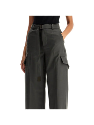 Belted Wool Cargo Pants-SACAI-JOHN JULIA