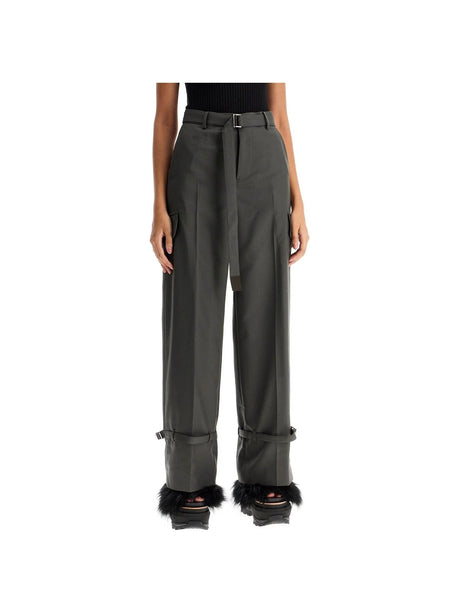 Belted Wool Cargo Pants-SACAI-JOHN JULIA