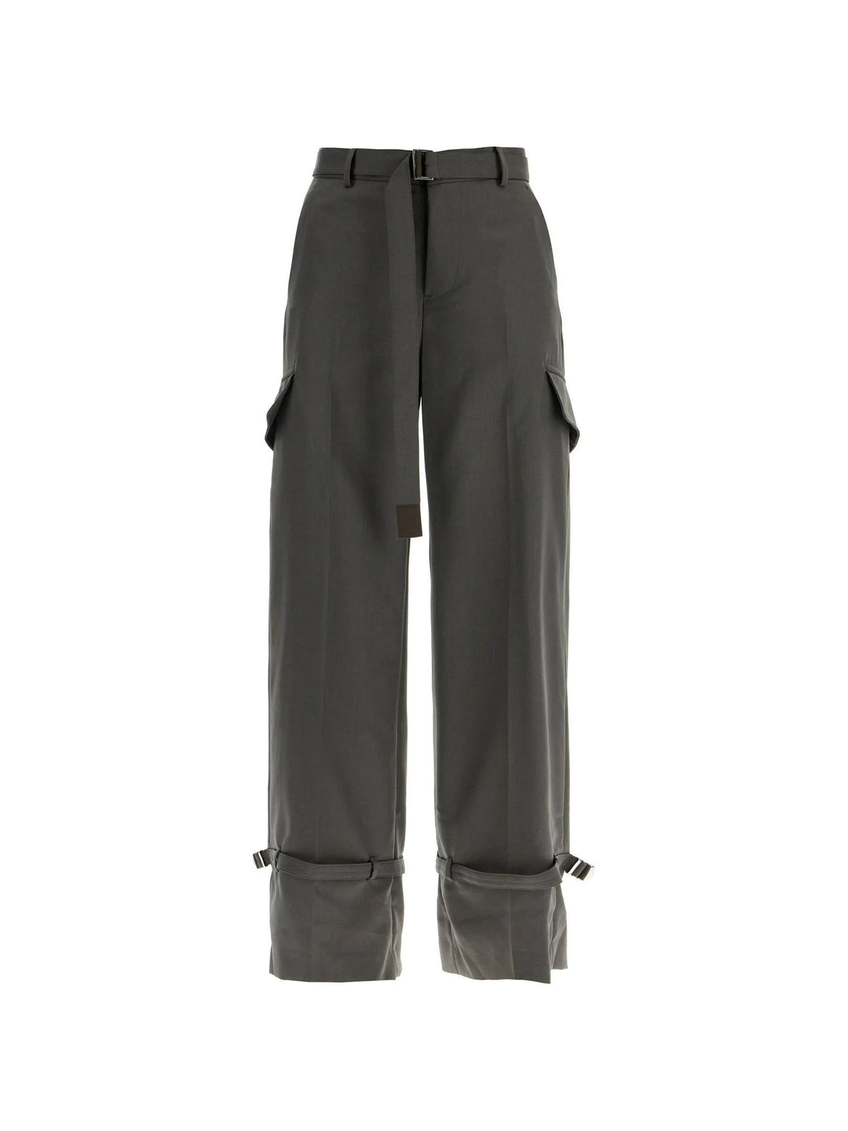 Belted Wool Cargo Pants-SACAI-JOHN JULIA