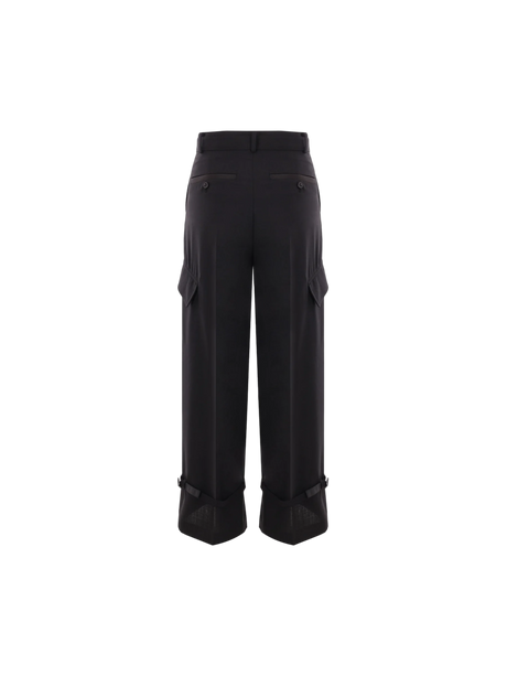 Wool Blend Cargo Trousers-SACAI-JOHN JULIA