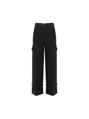 Wool Blend Cargo Trousers-SACAI-JOHN JULIA