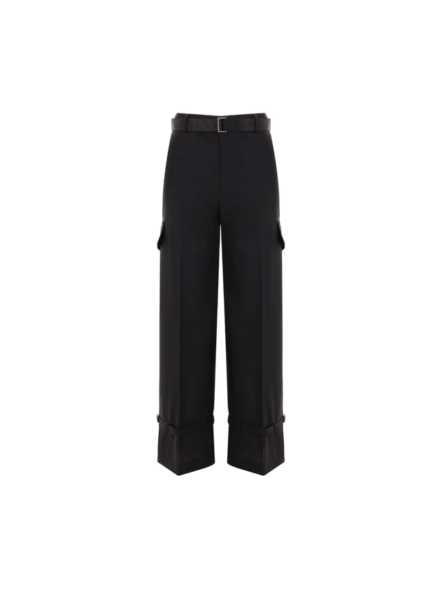 Wool Blend Cargo Trousers-SACAI-JOHN JULIA