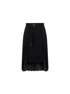 Wool Blend Destructured Skirt-SACAI-JOHN JULIA