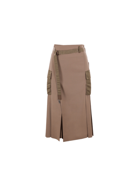 Wool Blend Wrap Skirt-SACAI-JOHN JULIA