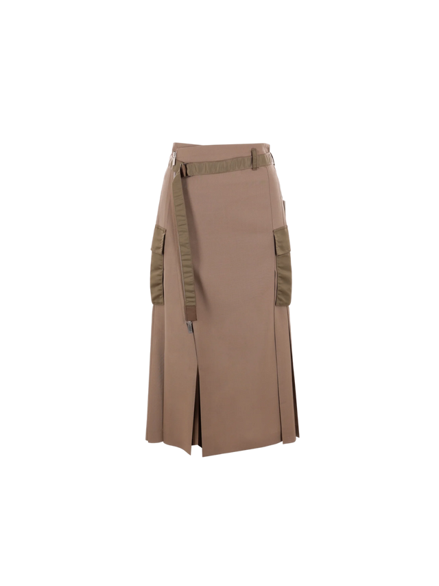 Wool Blend Wrap Skirt-SACAI-JOHN JULIA