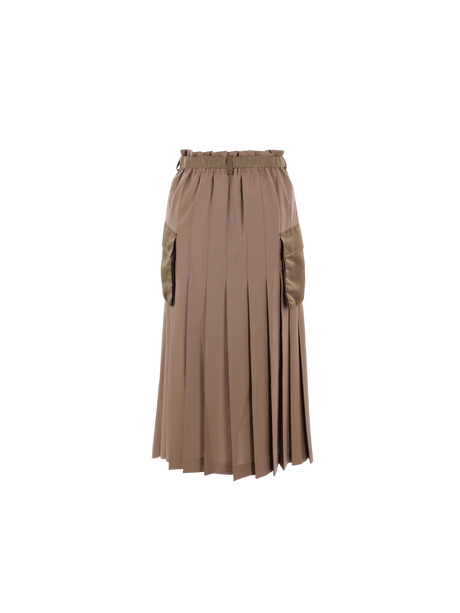 Wool Blend Wrap Skirt-SACAI-JOHN JULIA