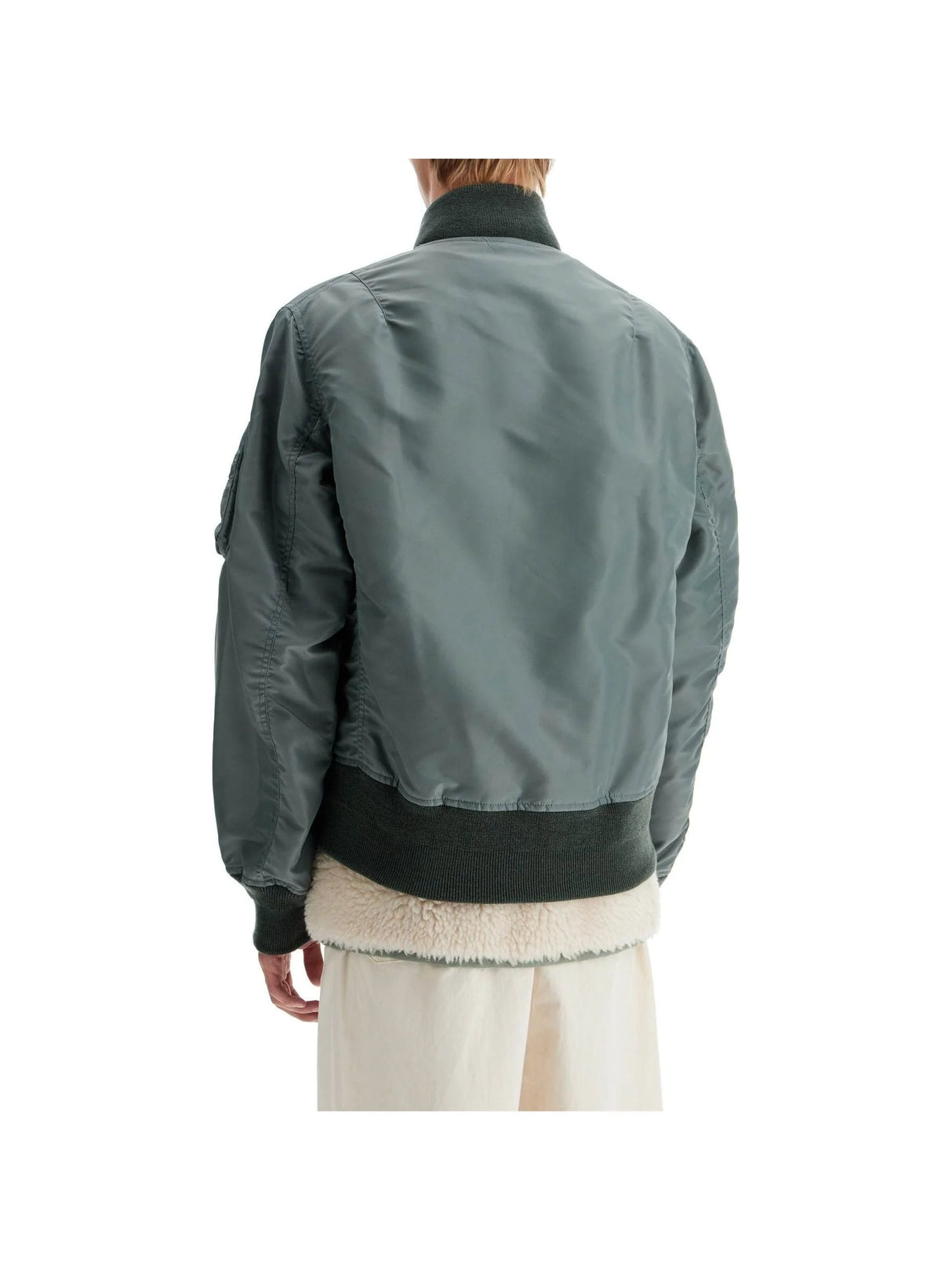 SACAI-Wool x Nylon Bomber Jacket-JOHN JULIA