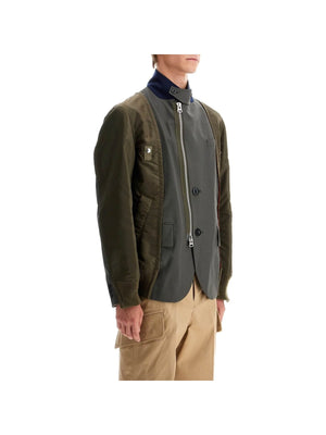 SACAI-Hybrid Nylon And Wool Blend Jacket. -JOHN JULIA.