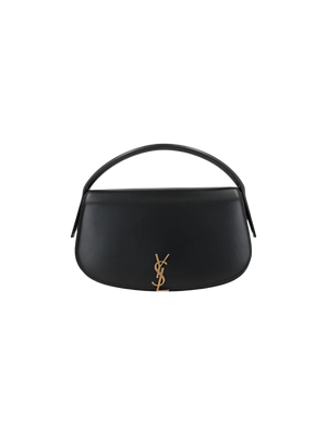 Box Leather Half-Moon Voltaire Handbag-SAINT LAURENT-JOHN JULIA