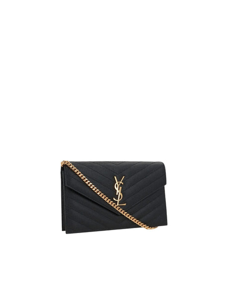 Cassandre Envelope Quilted Leather Wallet On Chain-SAINT LAURENT-JOHN JULIA