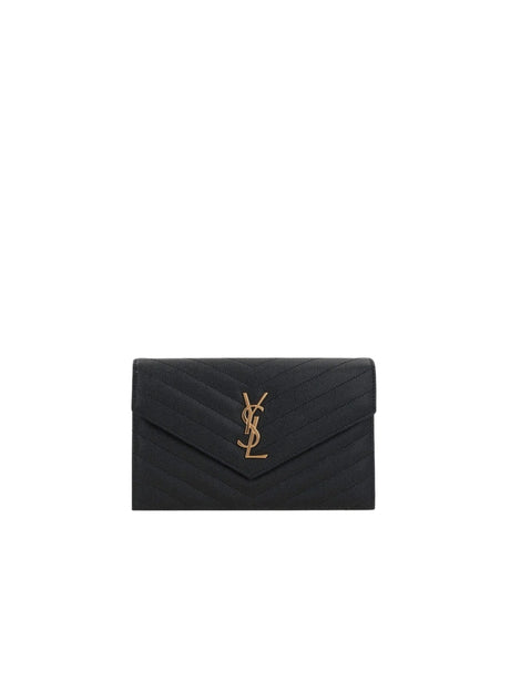 Cassandre Envelope Quilted Leather Wallet On Chain-SAINT LAURENT-JOHN JULIA