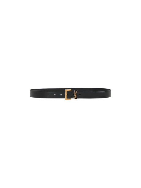 Cassandre Grainy Leather Belt-SAINT LAURENT-JOHN JULIA